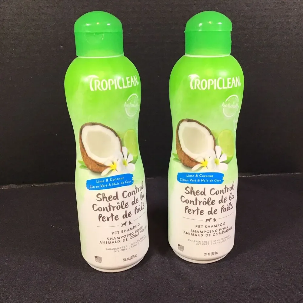 Pet Shampoo Tropiclean Shed Control Lime & Coconut 20oz Lot of 2